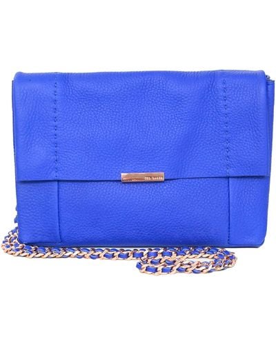 Ted Baker Parson Leather Cross Body Shoulder Bag In Bright Blue