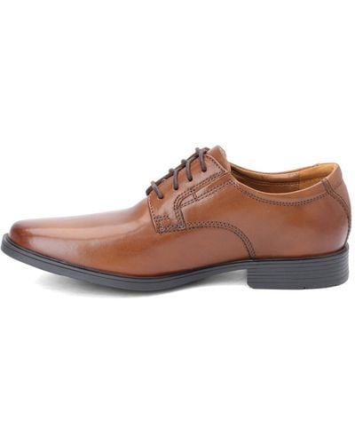 Clarks Tilden Walk Wide Lace-up Derby Shoes - Brown