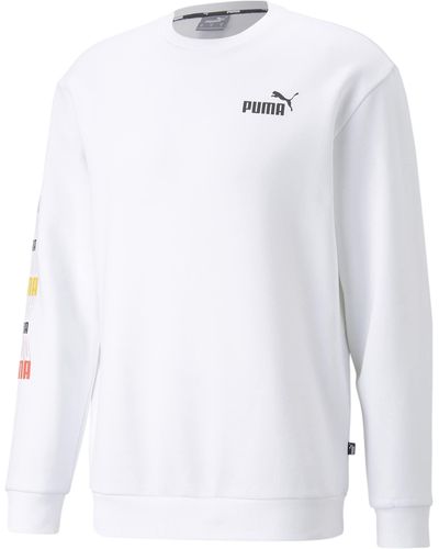 PUMA Essentials+ Logo Repeat Graphic Crew Sweatshirt - Weiß