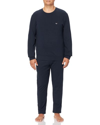 Emporio Armani Pullover Sweater And Pants Loungewear Pyjama Set - Blau