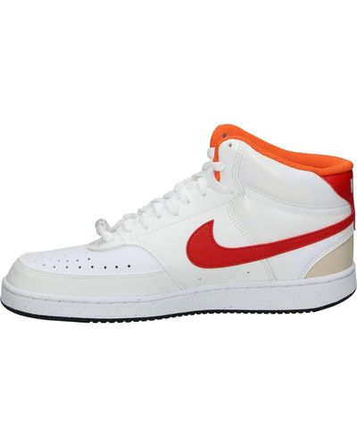 Nike Court Vision Cd5466-105 Mid Fashion Chaussures décontractées Blanc/rouge Taille 45