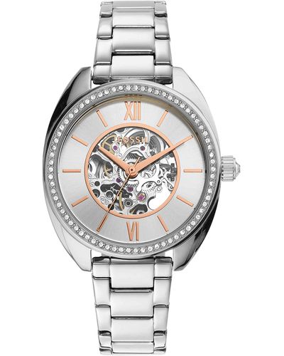 Fossil Vale Automatic Stainless Steel Watch - Metallic