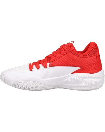 PUMA Mens Court Rider I Basketball Trainers Shoes - White, White, 11 - Red