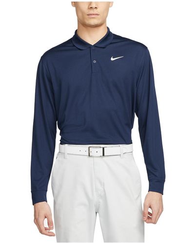Nike Dri-FIT Golf-Poloshirt Victory Langarm - Blau