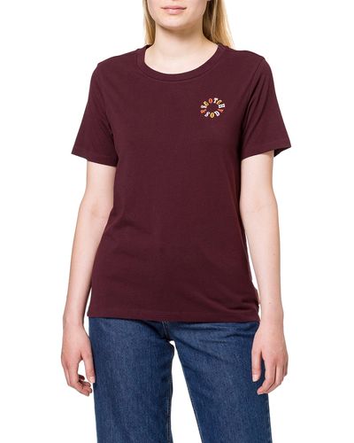 Scotch & Soda T-shirt With Graphic Made From Organic Cotton - Purple