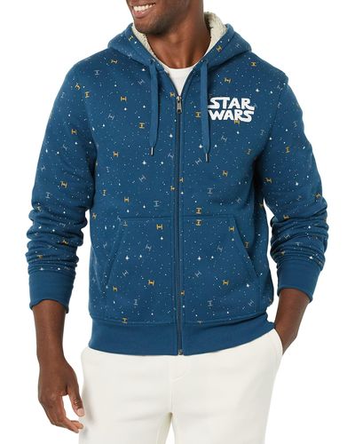 Amazon Essentials Disney | Marvel | Star Wars Sherpa-lined Full-zip Hoodie Sweatshirts - Blue