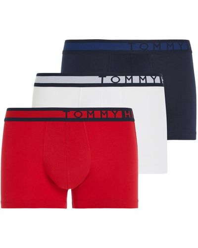 Tommy Hilfiger Boxer Lot de 3 Slip Sous-Vêtement - Rouge