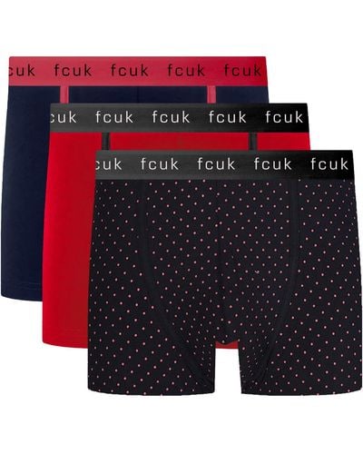 French Connection 3 Pack Logo Boxer Shorts Assorted 13 - Blue