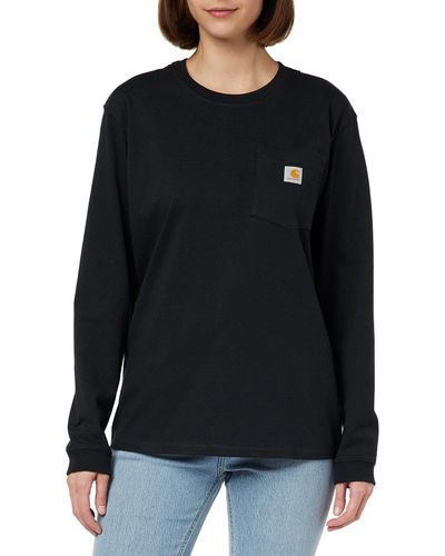 Carhartt K126 Workwear Pocket Long Sleeve T-shirt (regular And Plus Sizes) - Black