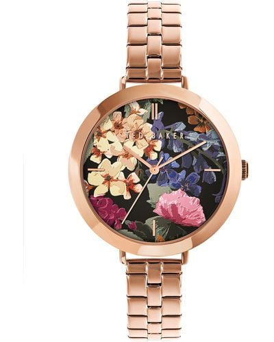 Ted Baker Ammy Floral Rose Gold-tone Stainless Steel Bracelet Watch 37.5mm - Metallic