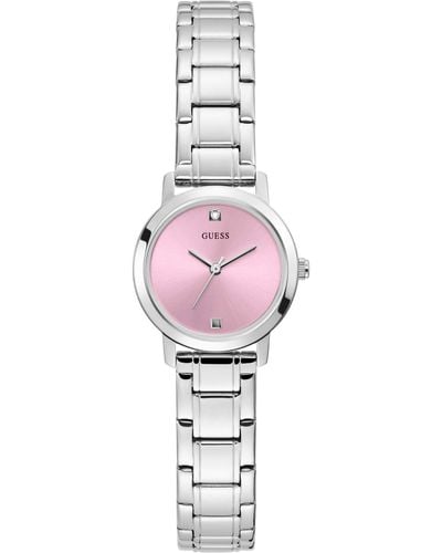 Guess Analog Quartz Watch With Stainless Steel Strap Gw0244l1 - Pink