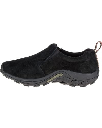 Merrell Jungle Moc Leather Slip On Walking Shoes - Black