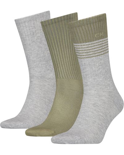 Calvin Klein Classic Sock Stripe Sock 3 Pack - Grau