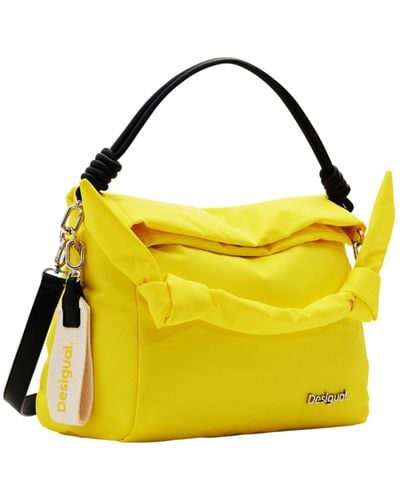 Desigual Priori Loverty 3.0 Accessories Nylon Hand Bag - Yellow