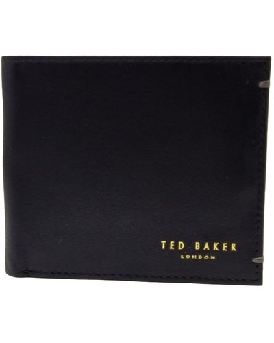 Ted Baker Harrvee Bifold Coin Leather Wallet In Black Leather