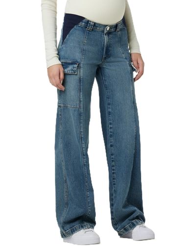 Hudson Jeans Utility Wide Leg Cargo Maternity Jeans - Blue