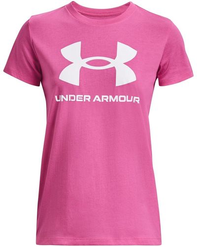 Under Armour S Ua Sportstyle Graphic T-shirt Pink/white S