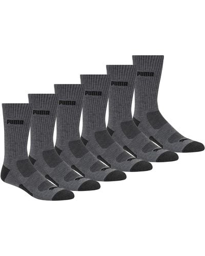 PUMA 6 Pack Crew Socks - Gray