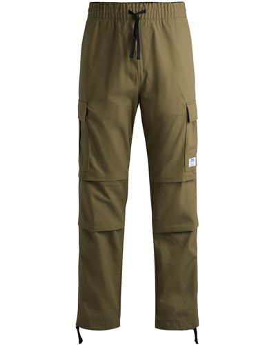 HUGO S Gadic242 Relaxed-fit Cargo Trousers In Structured Cotton Green