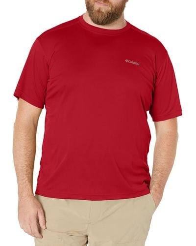 Columbia Meeker Peak Short Sleeve Crew Athletic Shirt - Red