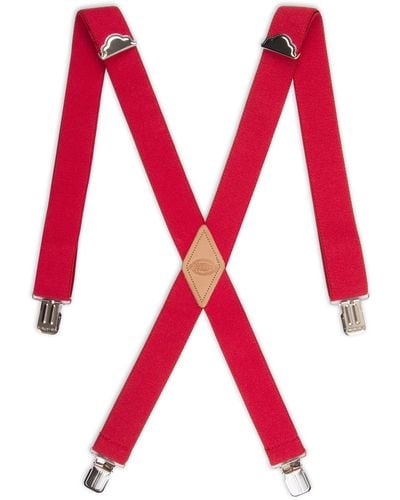 Dickies 1-1/4 Solid Straight Clip Suspender - Red