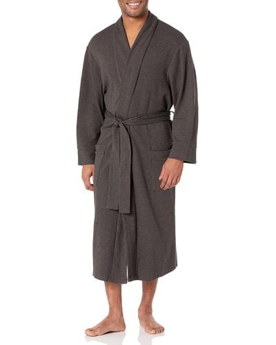 Amazon Essentials Robe de Chambre Gaufrée Légère - Gris