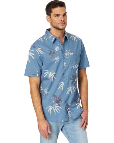 Quiksilver Apero Classic Button Up Woven Top - Blue