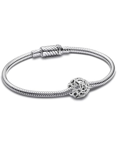 PANDORA Armband Silber Herzen Geschenkset 68081-19 19 cm - Weiß