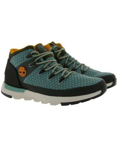 Timberland Sprint Trekker Mid Fabric TB 0A5XEW CL6 Chaussures de randonnée à lacets pour homme Bleu - Vert