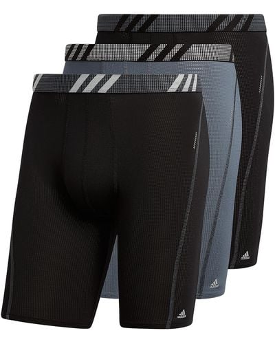 adidas Sport Performance Mesh Long Boxer Brief Underwear - Black
