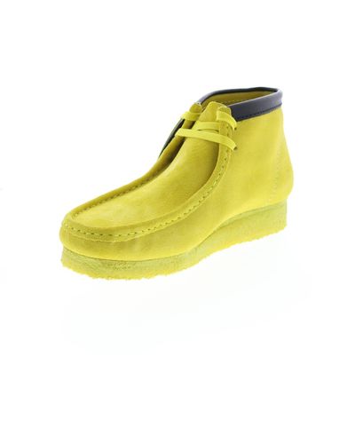 Clarks Wallabee Boot Lime Hairy Suede 10 D - Gelb