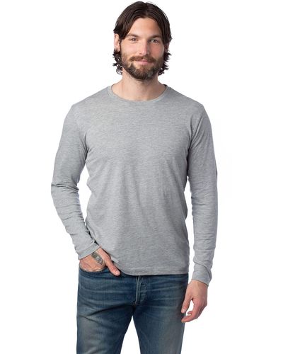 Alternative Apparel Mens Long Sleeve Go-to Tee T Shirt - Gray