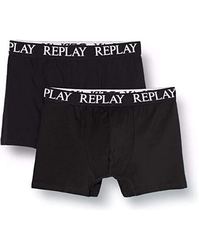 Replay Boxer Uomo Aderenti con Logo su Fascia Elastica in Vita - Multicolore