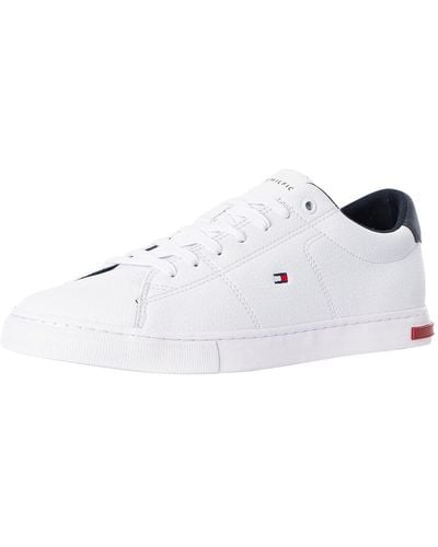 Tommy Hilfiger Essential Leather Detail Vulcanised Trainers - White