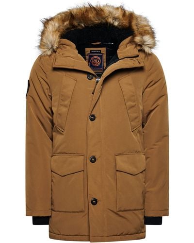 Superdry Everest Faux Fur Hooded Parka Jacket - Brown