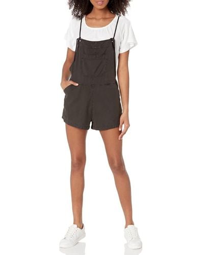 Billabong Womens Out N About Short Overall Rompers - Black