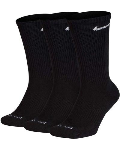 Nike Dri-fit Everyday Plus Cotton Cushioned Crew Socks Black/white Sx6888-010