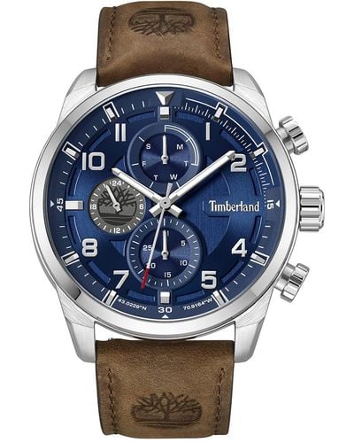 Timberland Analog Quarz Uhr mit Leder Armband TDWGF2201106 - Blau