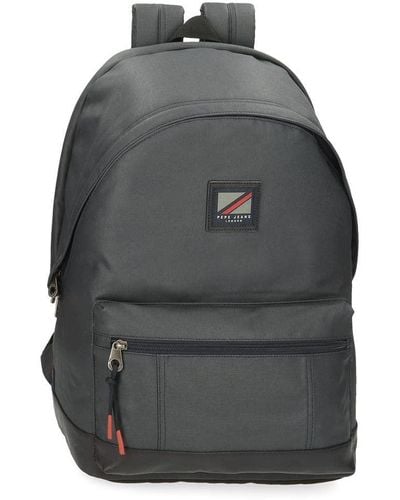 Pepe Jeans Hackney Laptop Backpack Double Compartment 15.6" Grey 31x44x15cm Cotton