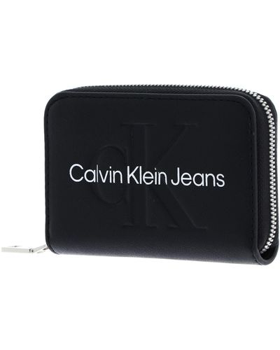 Calvin Klein Jeans Sculpted Med Zip Around Mono K60k607229 Wallets - Black
