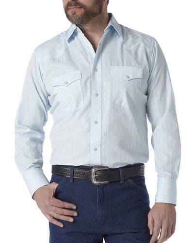 Wrangler Sport Western Two Pocket Long Sleeve Snap Shirt Shirt - Blue