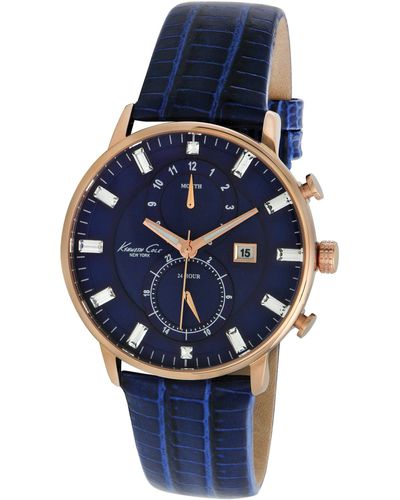 Kenneth Cole Armbanduhr Dress Sport Chronograph Leder KC2756 - Blau