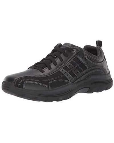 Skechers Expended-manden Leather Lace Up Oxford - Black