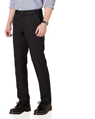 Amazon Essentials Pantalon Habillé sans Pince à Taille Ajustable Coupe Classique - Noir