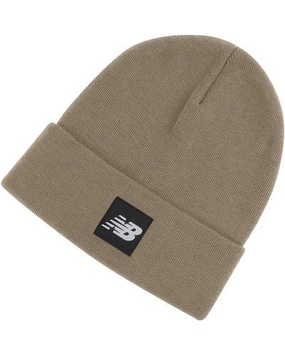 New Balance , , Cuffed Beanie With Flying Nb Logo, Winter Snow Accessory, One Size Fits Most, Mushroom - Brown