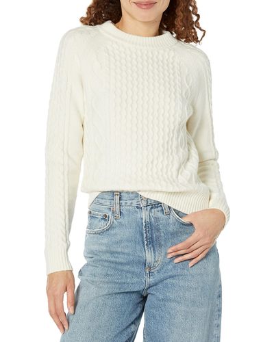 Amazon Essentials Pullover mit Zopfmuster - Weiß