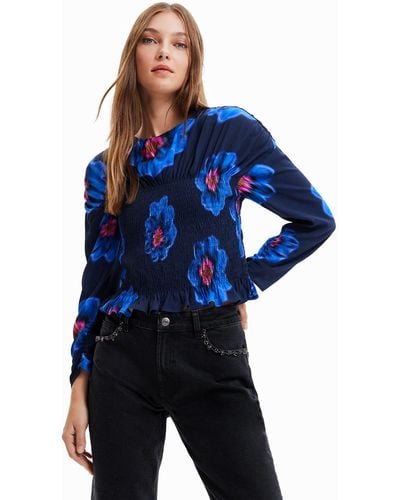 Desigual Blouse Marina 5001 Marine - Bleu