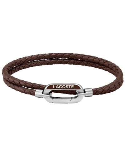 Lacoste Bracelet en Cuir pour Collection STARBOARD Marron - 2040113 - Noir