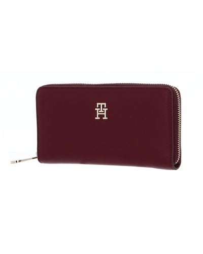 Tommy Hilfiger Poppy Plus Large ZA Wallet Rouge - Rot