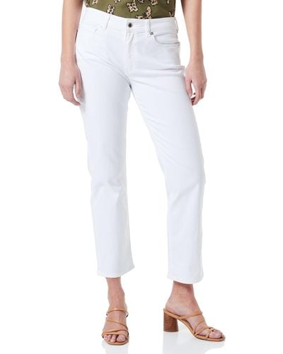 Love Moschino S 5 Pocket Trousers with Brand Heart Tag Casual Pants - Weiß
